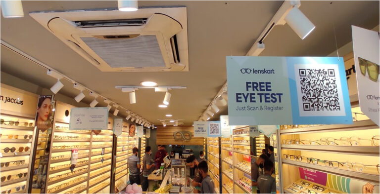 Optical Retail Store In-Store Elements: In-store eye-test promotional wall panel - made by Beyond Retail