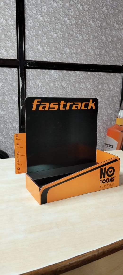 Fastrack POSM: Black branded product display pedestal - made by Beyond Retail